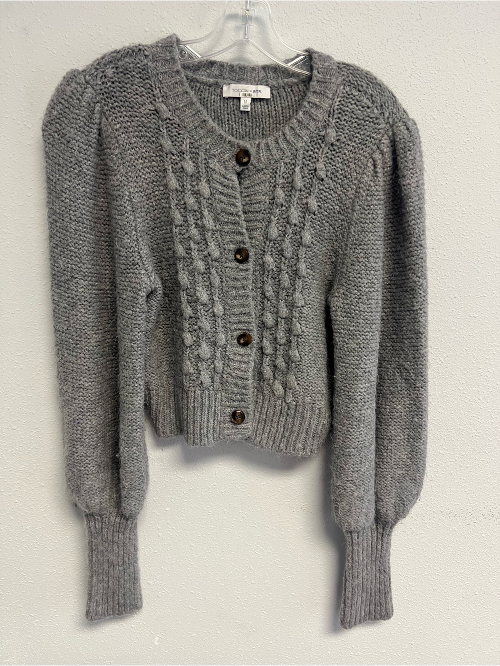 “Toccin x RTR Knit Popcorn Cardigan”